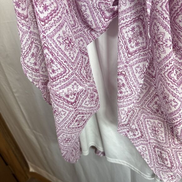 Women’s Torrid Pink Print Knee Length Elastic Waist Dress Size 0/L/12 Preowned - Picture 12 of 13